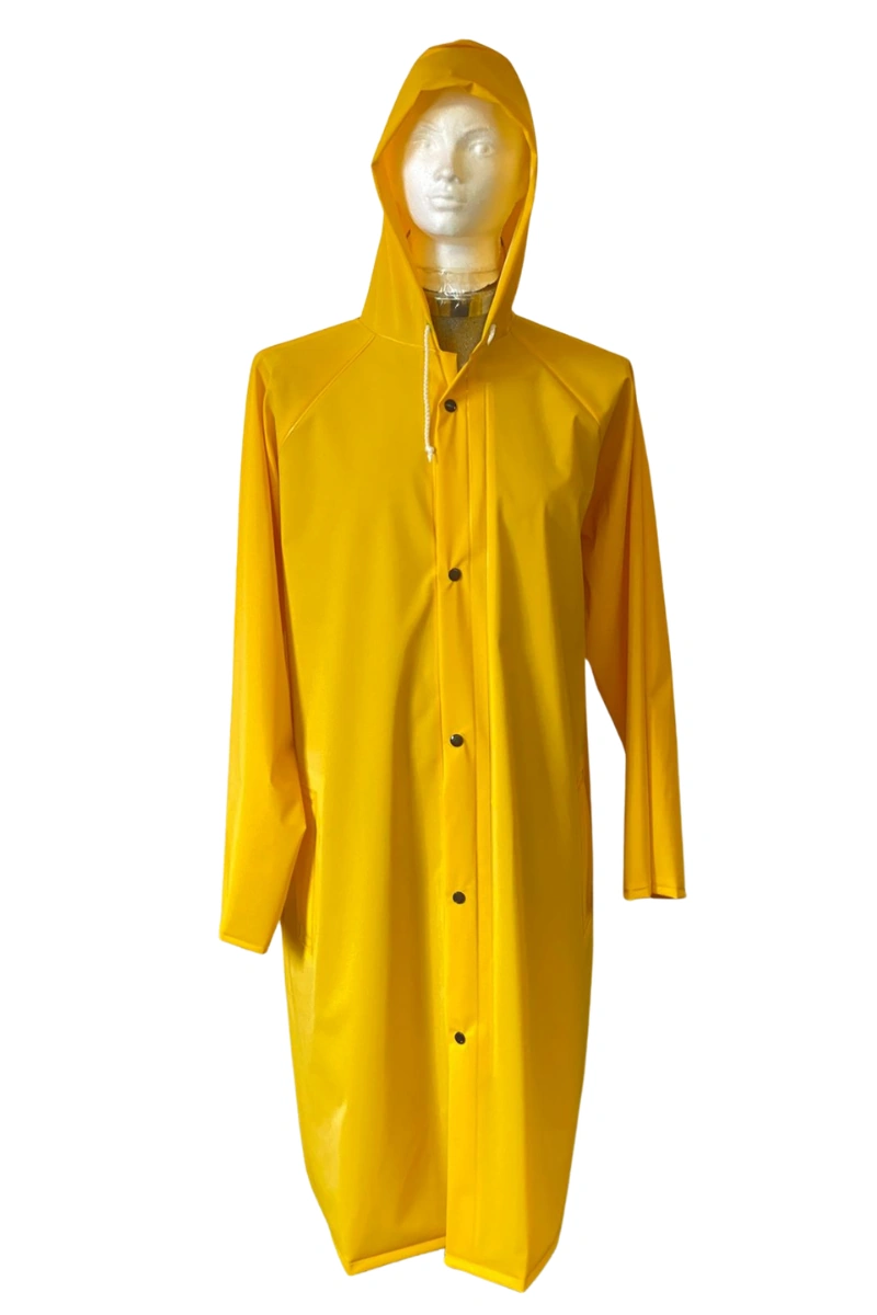 Gabardina de línea con capucha integrada