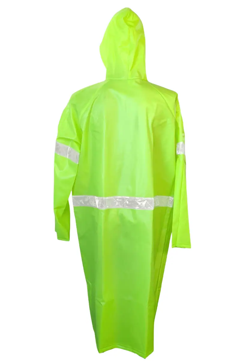 Gabardina con reflejante en brazos, frente y espalda Capucha integrada